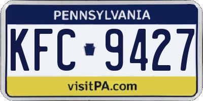 PA license plate KFC9427