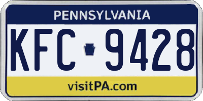 PA license plate KFC9428