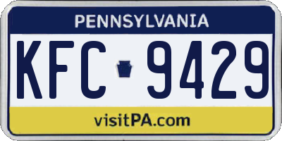 PA license plate KFC9429