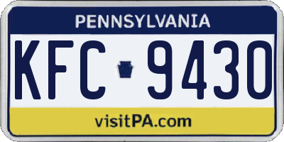 PA license plate KFC9430