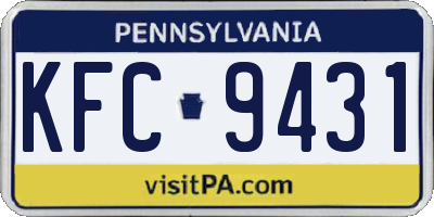 PA license plate KFC9431
