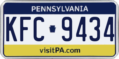 PA license plate KFC9434