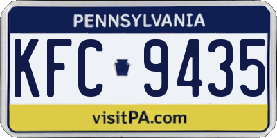 PA license plate KFC9435