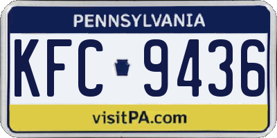 PA license plate KFC9436