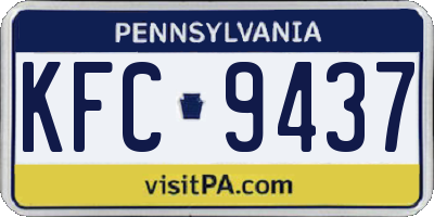 PA license plate KFC9437