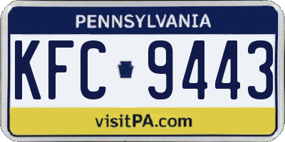 PA license plate KFC9443