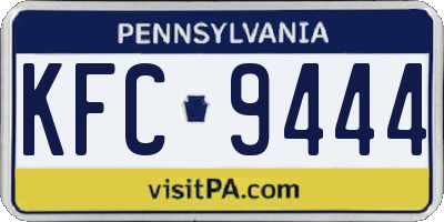 PA license plate KFC9444