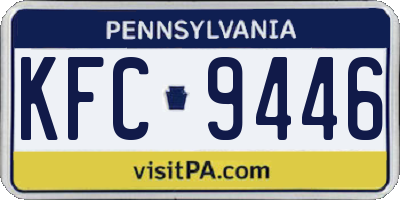 PA license plate KFC9446