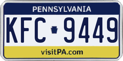 PA license plate KFC9449