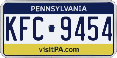 PA license plate KFC9454