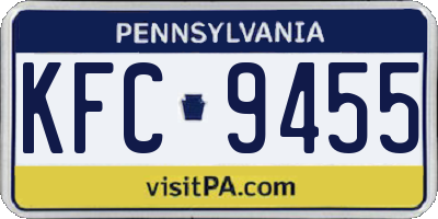 PA license plate KFC9455