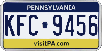 PA license plate KFC9456