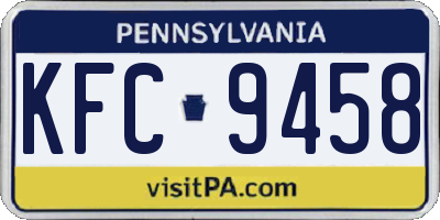 PA license plate KFC9458