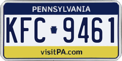 PA license plate KFC9461