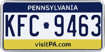 PA license plate KFC9463