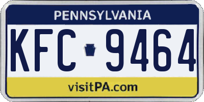 PA license plate KFC9464