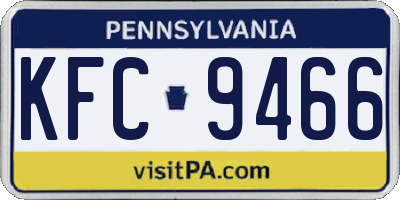PA license plate KFC9466