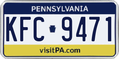 PA license plate KFC9471