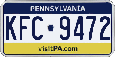 PA license plate KFC9472