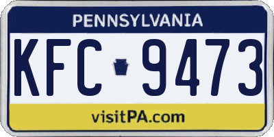 PA license plate KFC9473