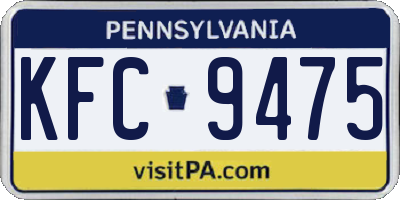PA license plate KFC9475