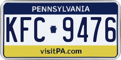 PA license plate KFC9476