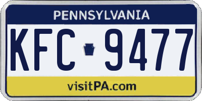 PA license plate KFC9477