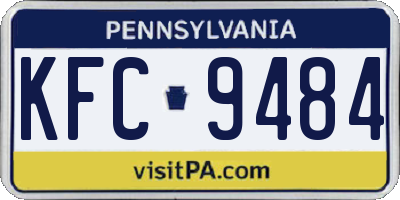 PA license plate KFC9484