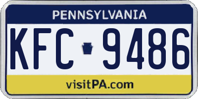 PA license plate KFC9486