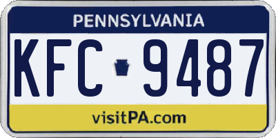 PA license plate KFC9487