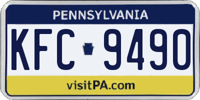 PA license plate KFC9490