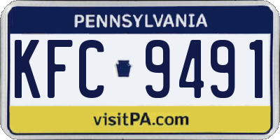 PA license plate KFC9491