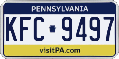 PA license plate KFC9497