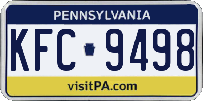 PA license plate KFC9498