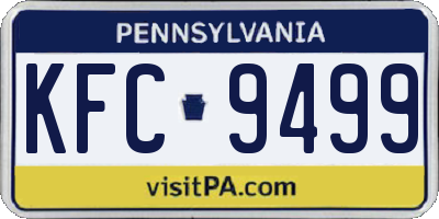 PA license plate KFC9499
