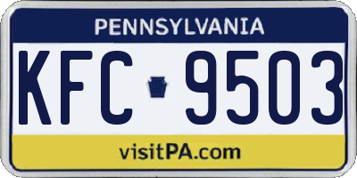 PA license plate KFC9503