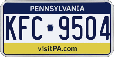 PA license plate KFC9504