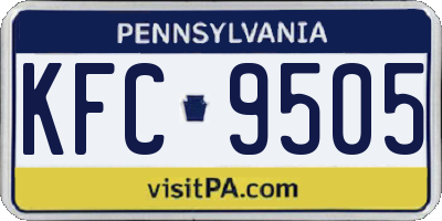 PA license plate KFC9505
