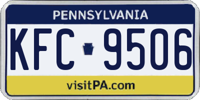 PA license plate KFC9506