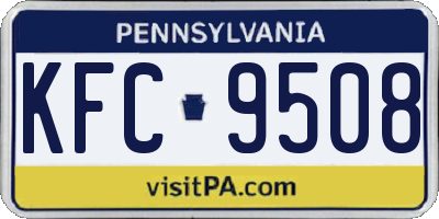 PA license plate KFC9508