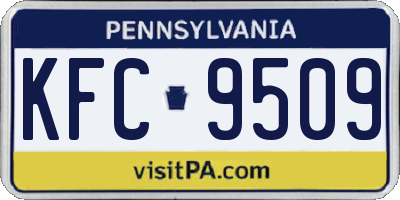 PA license plate KFC9509