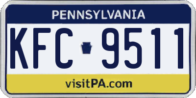 PA license plate KFC9511