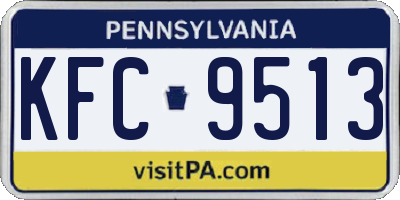 PA license plate KFC9513