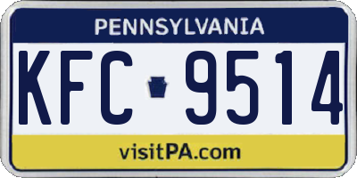 PA license plate KFC9514