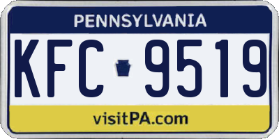 PA license plate KFC9519
