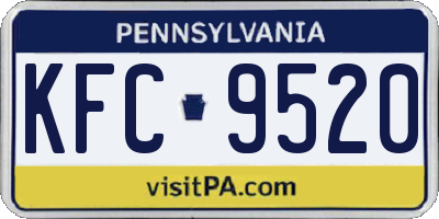 PA license plate KFC9520