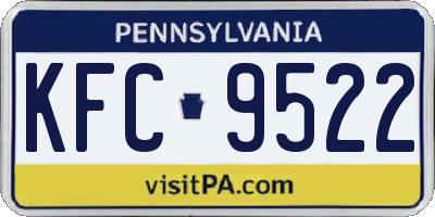 PA license plate KFC9522