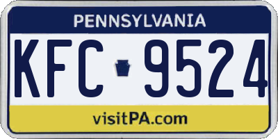 PA license plate KFC9524