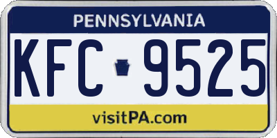 PA license plate KFC9525