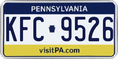 PA license plate KFC9526